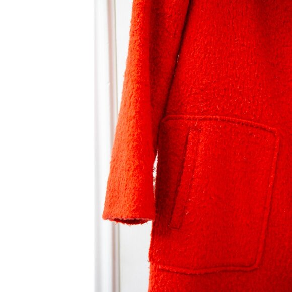 Bernardo Orange Fuzzy Fully Lined Boucle Coat, size Petite Medium - Picture 3 of 8